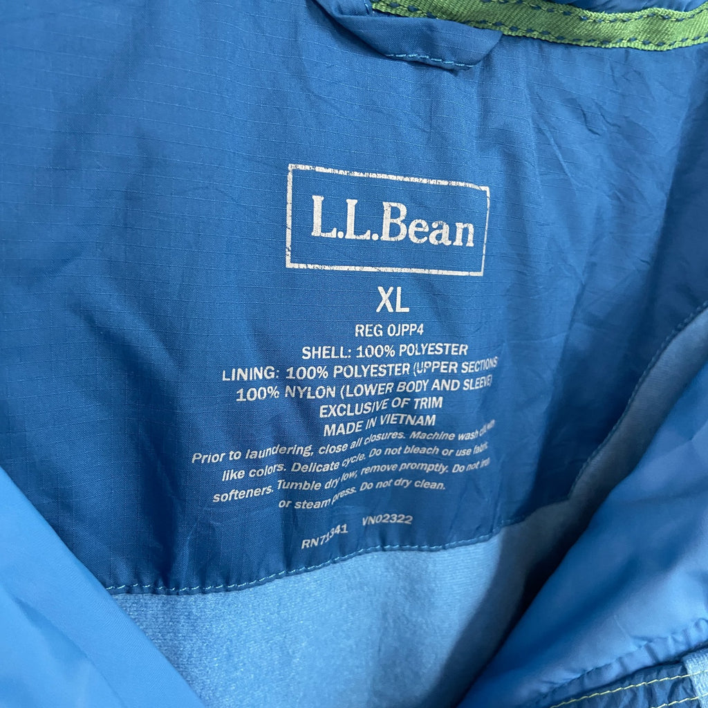 L.L.Bean　エルエルビーン　アノラックパーカー　リップストップ　刺繍ロゴ　青　ブルー　XLサイズ　古着