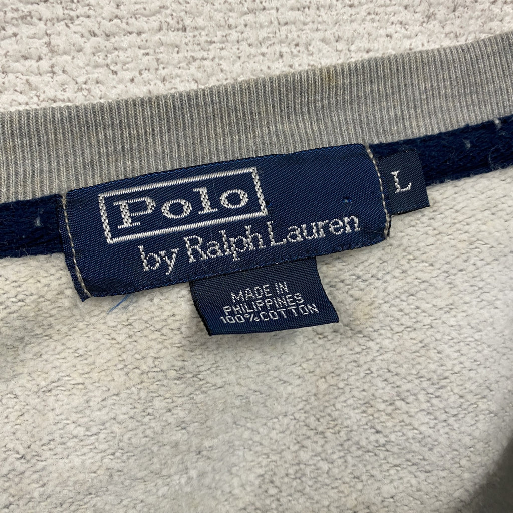 POLO by Ralph Lauren　ラルフローレン　スウェット/トレーナー　刺繍ロゴ　灰色　グレー　Lサイズ　古着