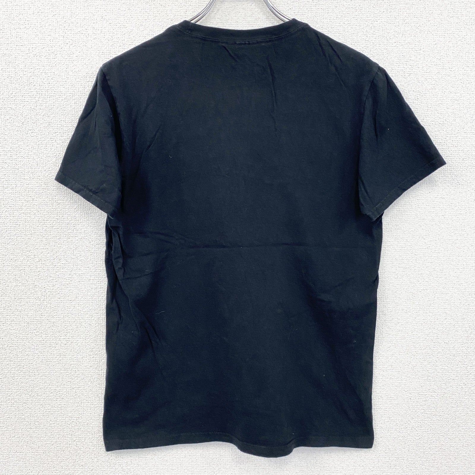 GILDAN　ギルダン　半袖プリントTシャツ　カレッジプリント　ラジオ　4連プリント　英字プリント　黒　ブラック　古着