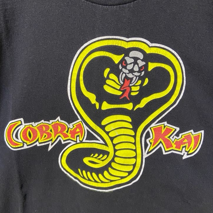 古着 used　ALSTYLE　半袖プリントTシャツ　Netflix　COBRA KAI　黒　クルーネック　春夏服　XLサイズ