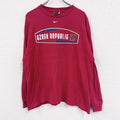 90s～　NIKE　ナイキ　長袖プリントTシャツ/ロンT　ヴィンテージ　赤　レッド　Lサイズ　古着
