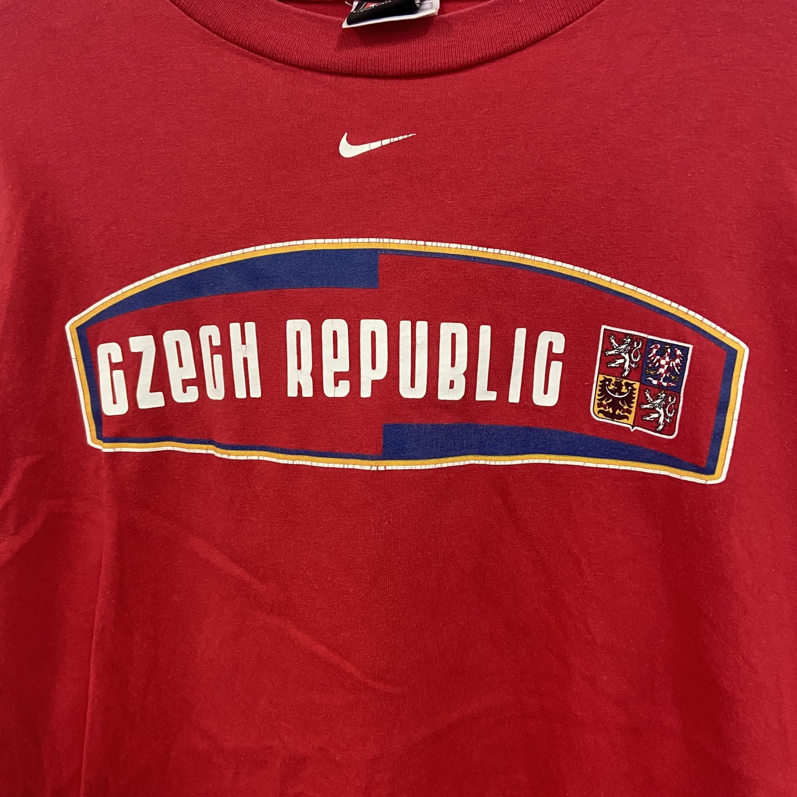 90s～　NIKE　ナイキ　長袖プリントTシャツ/ロンT　ヴィンテージ　赤　レッド　Lサイズ　古着