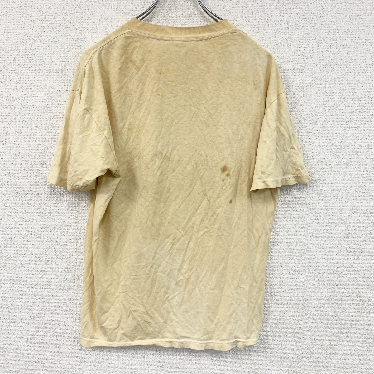 DELTA　デルタ　NEW YORK BLACKOUT　半袖プリントTシャツ　黄色　イエロー　Mサイズ カットソー メンズ コットン 古着