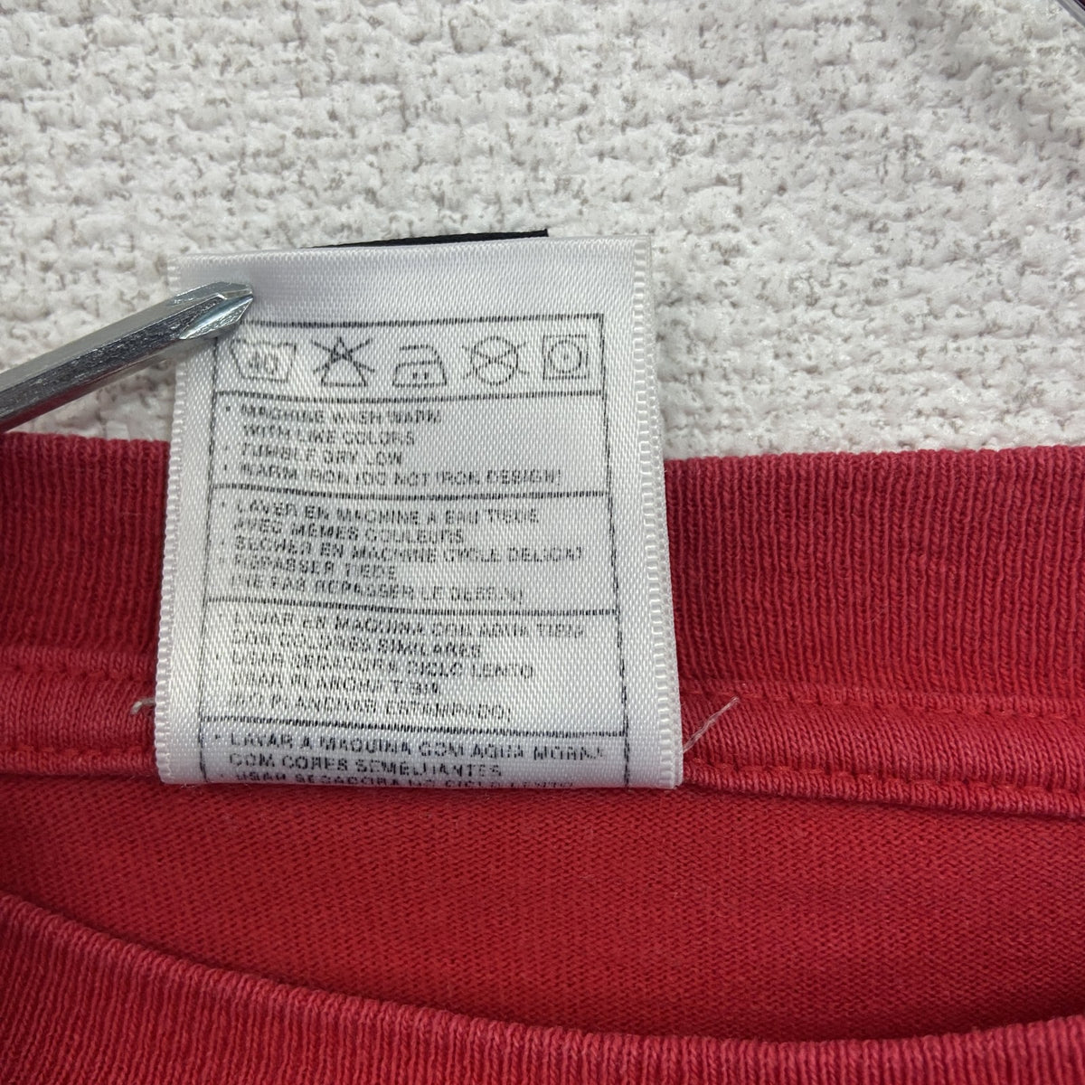 90s～　NIKE　ナイキ　長袖プリントTシャツ/ロンT　ヴィンテージ　赤　レッド　Lサイズ　古着