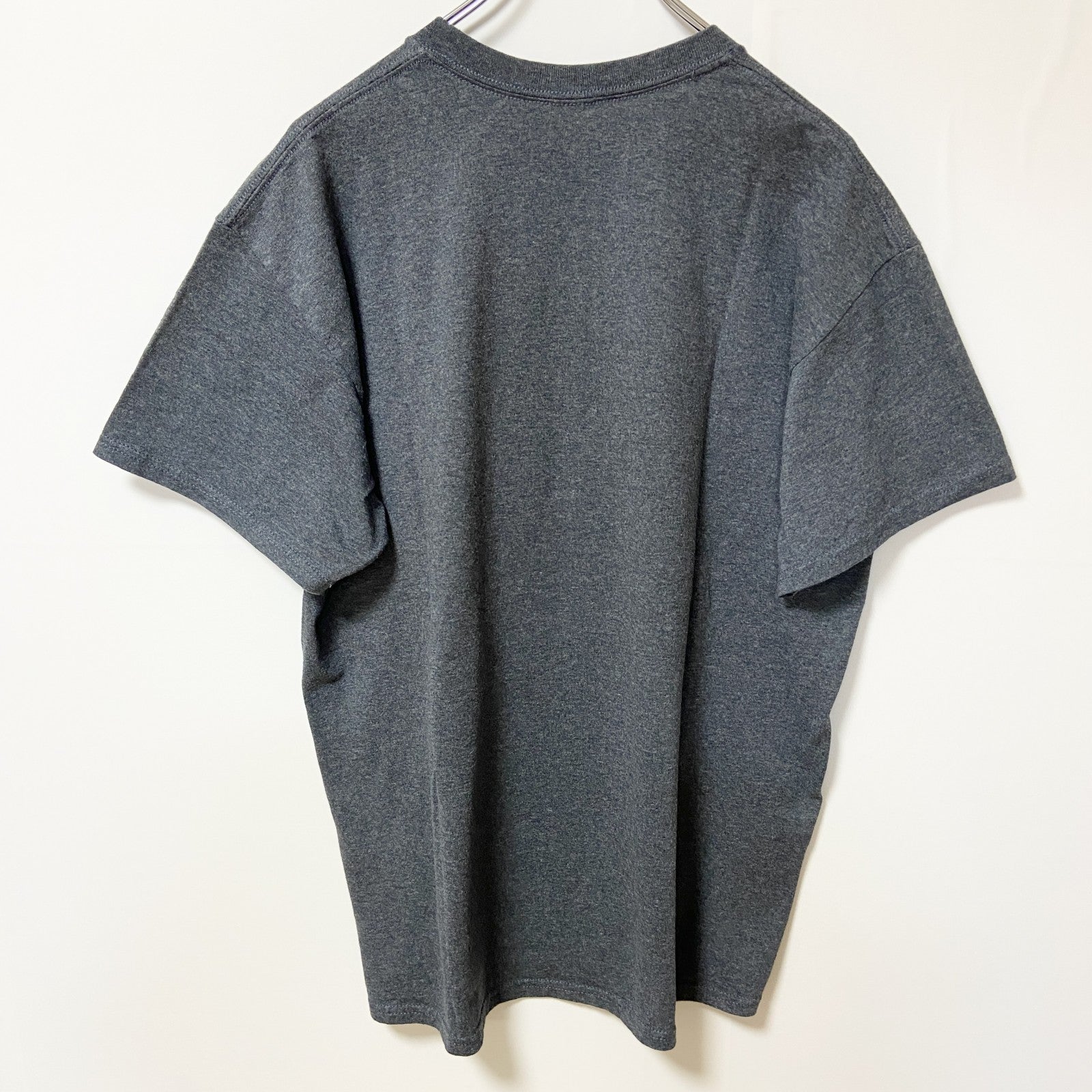 I POOPED TODAY！　半袖プリントTシャツ　グレー　灰色　クルーネック　個性的　おもしろ　ギャグT　Mサイズ　古着