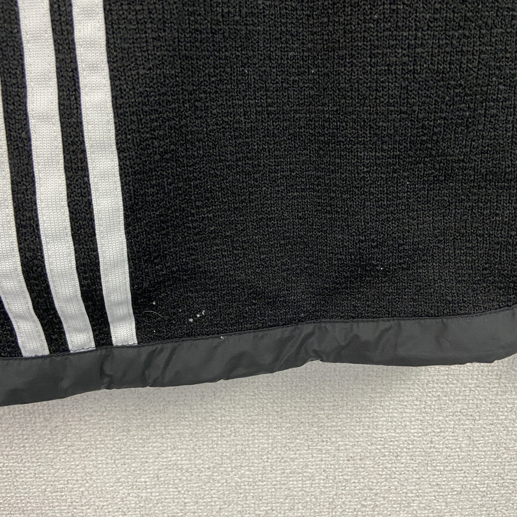 adidas　アディダス　トラックジャケット/ジャージ　パフォーマンスロゴ　刺繍ロゴ　黒　ブラック　Mサイズ スポーツジャケット メンズ ポリエステル 古着