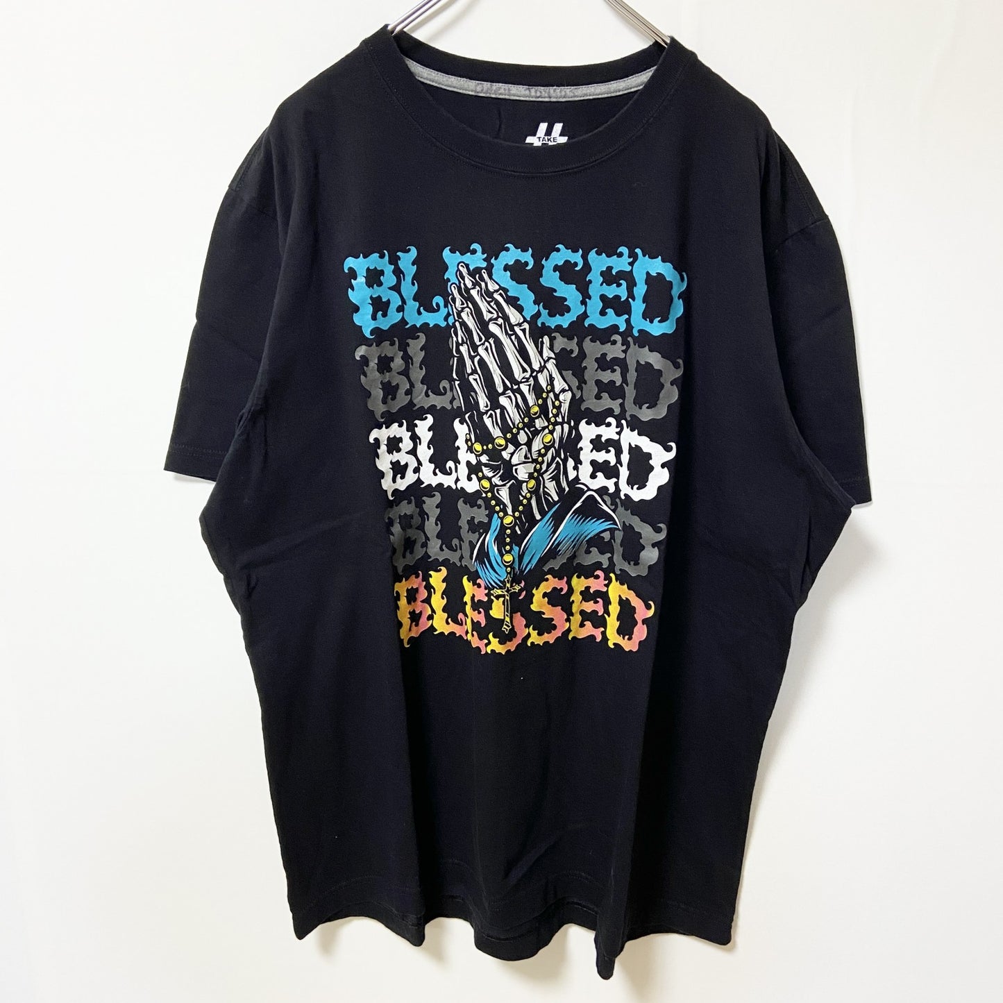 古着 used　TAKE THAT　BLESSED　半袖プリントTシャツ　グラフィック　黒　ビックシルエット　XXLサイズ