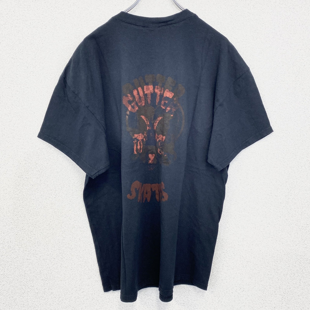 GILDAN ギルダン　半袖トデザインプリントTシャツ　黒　ブラック　ビックシルエット　XLサイズ　古着
