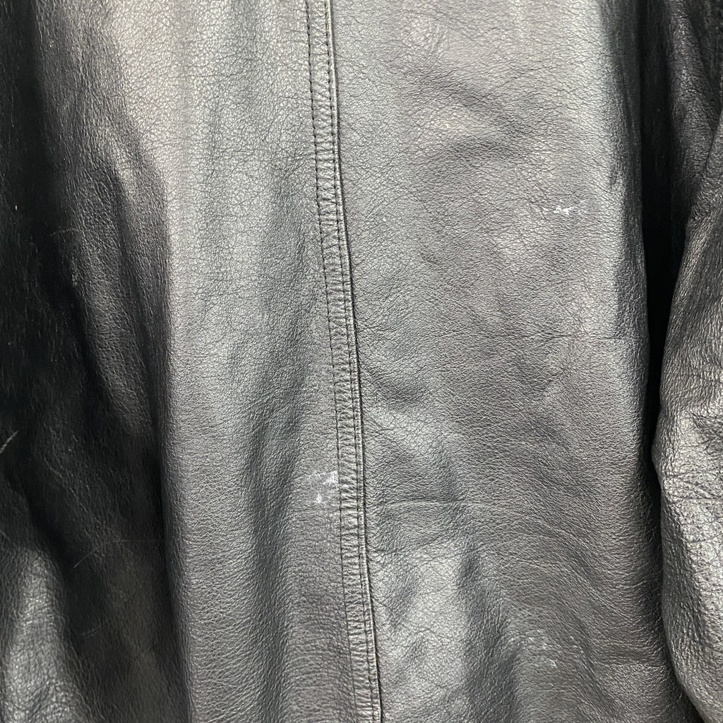 Leathermaster　レザージャケット/革ジャン　ハの字ポケット　黒　ブラック　古着