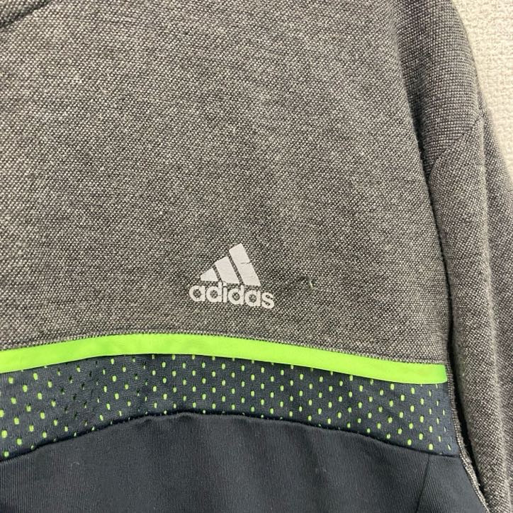 adidas　アディダス　CLIMA　トラックジャケット/ジャージ　グレー　灰色　ネイビー　紺　XLサイズ　古着