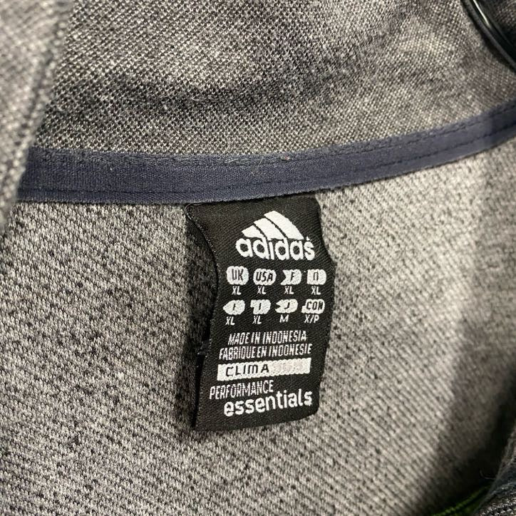 adidas　アディダス　CLIMA　トラックジャケット/ジャージ　グレー　灰色　ネイビー　紺　XLサイズ　古着