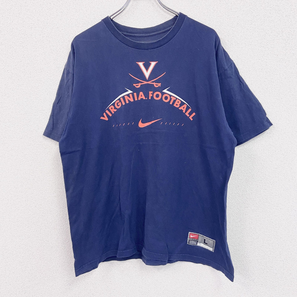 ～00s　NIKE　ナイキ　半袖Tシャツ　ヴィンテージ　フットボール　紺　ネイビー　Lサイズ　古着
