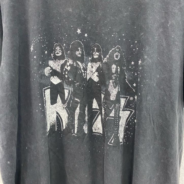 KISS　半袖プリントTシャツ　バンドT　ハードロック　ヘヴィメタル　黒　ブラック　OXサイズ　古着