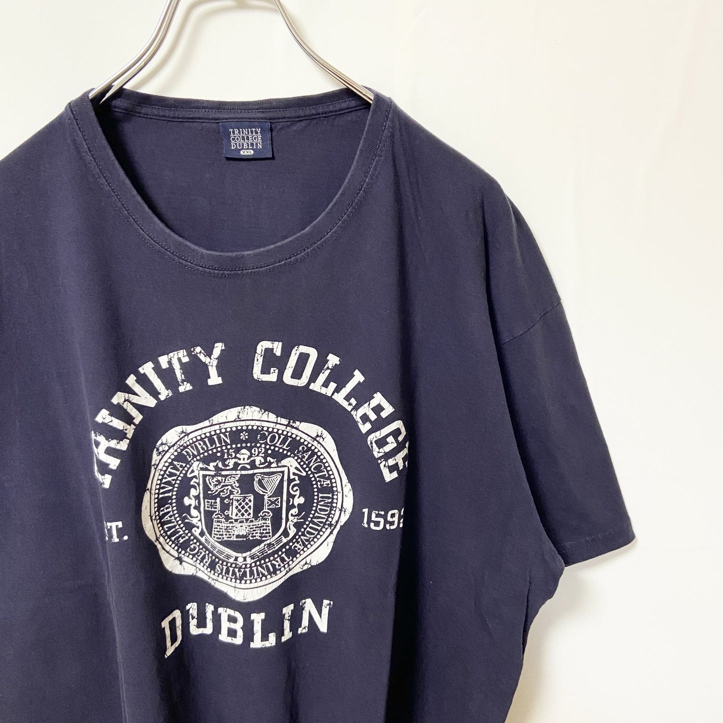 古着 used　TRINITY COLLEGE DUBLIN　半袖カレッジTシャツ　プリント　ビックシルエット　XXLサイズ