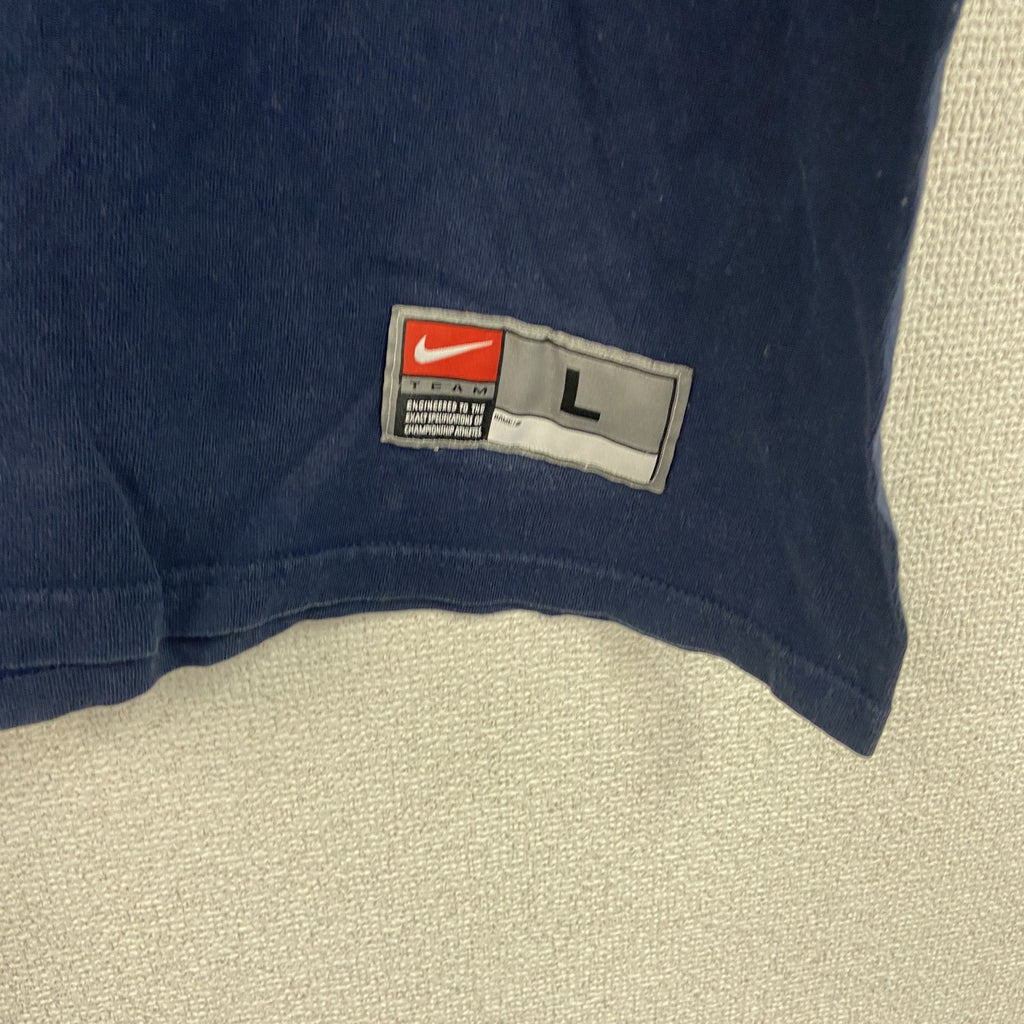 ～00s　NIKE　ナイキ　半袖Tシャツ　ヴィンテージ　フットボール　紺　ネイビー　Lサイズ　古着