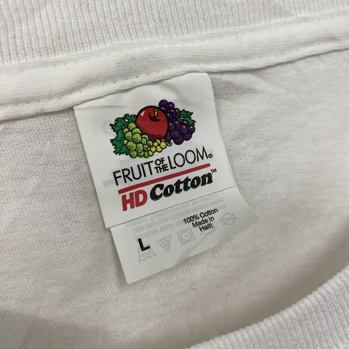 FRUIT OF THE LOOM　フルーツオブザルーム　半袖プリントTシャツ　白　ホワイト　Lサイズ カットソー メンズ コットン 古着