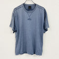adidas　アディダス　半袖Tシャツ　前V　パフォーマンスロゴ　青　ブルー　Mサイズ カットソー メンズ コットン 古着