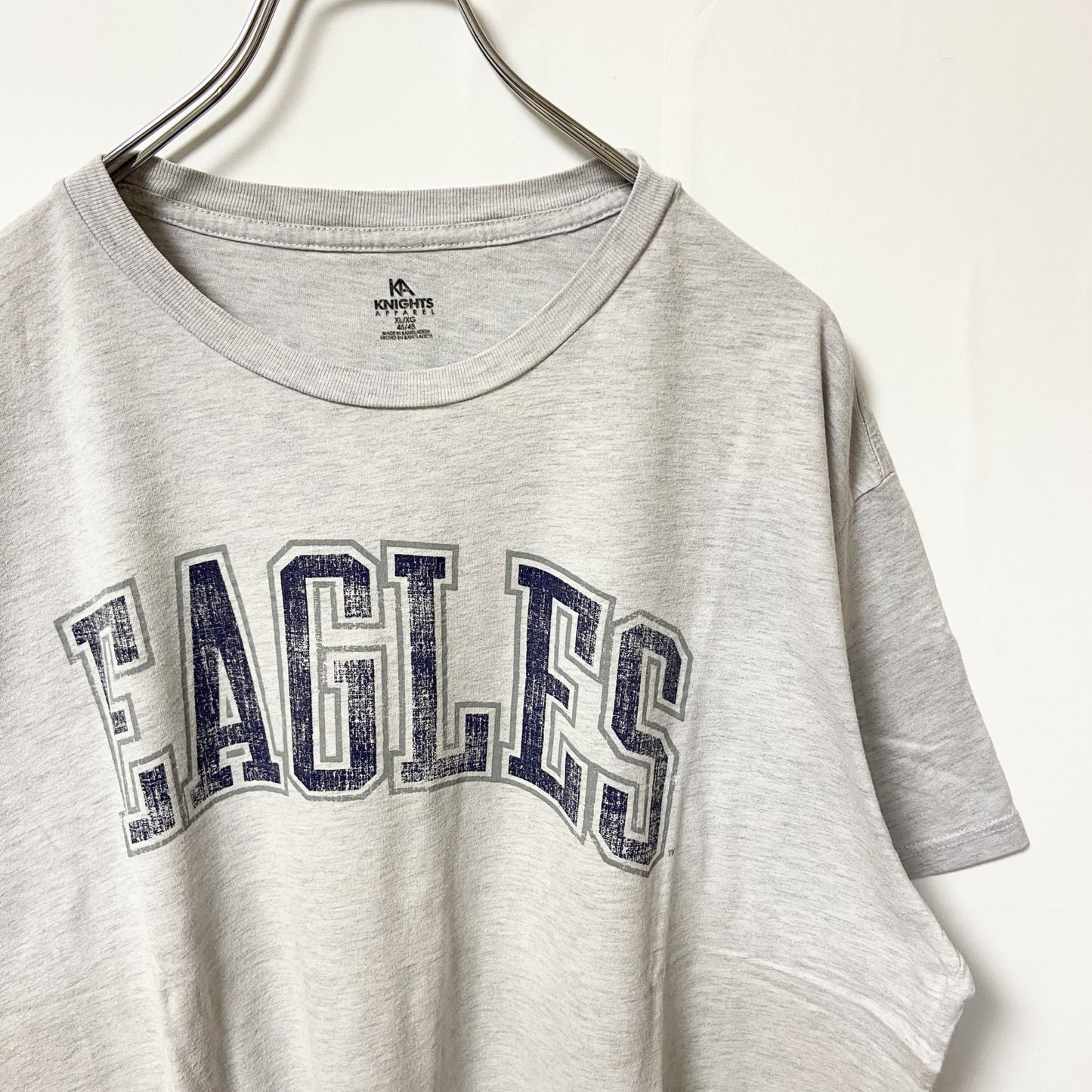 古着 used　KNUGHTS　APPAREL　EAGLES　半袖プリントTシャツ　バックプリント　ビックシルエット　XLサイズ