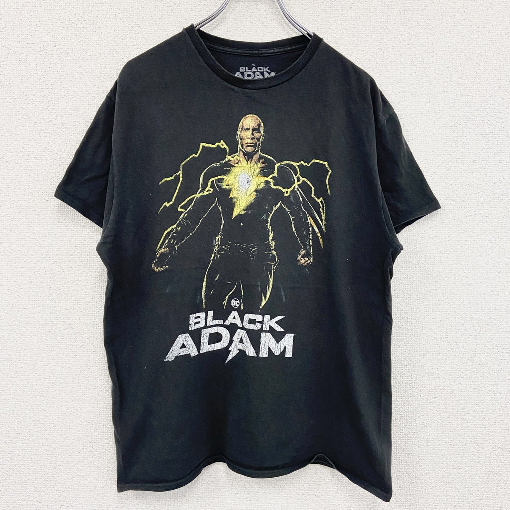 BLACK ADAM　ブラックアダム　半袖プリントTシャツ　アメリカンコミックT　黒　ブラック　Lサイズ　古着