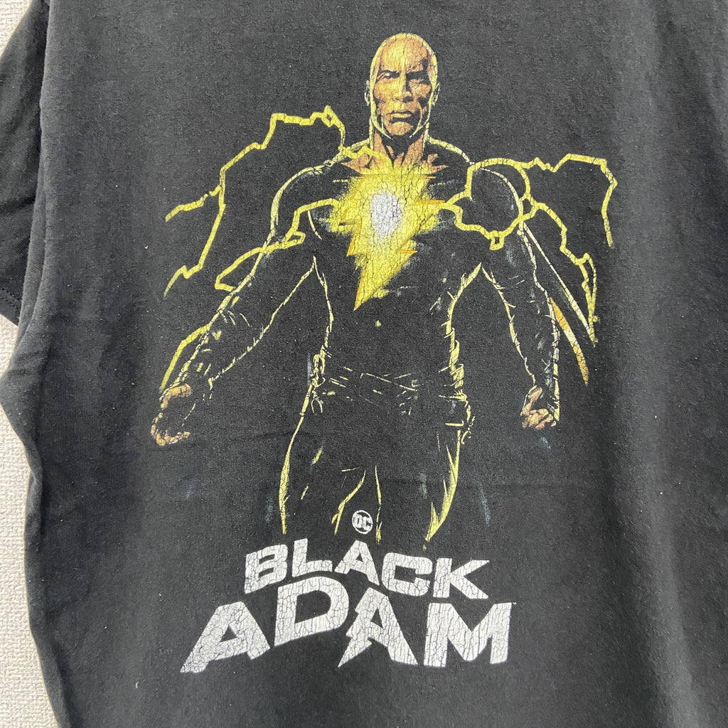 BLACK ADAM　ブラックアダム　半袖プリントTシャツ　アメリカンコミックT　黒　ブラック　Lサイズ　古着