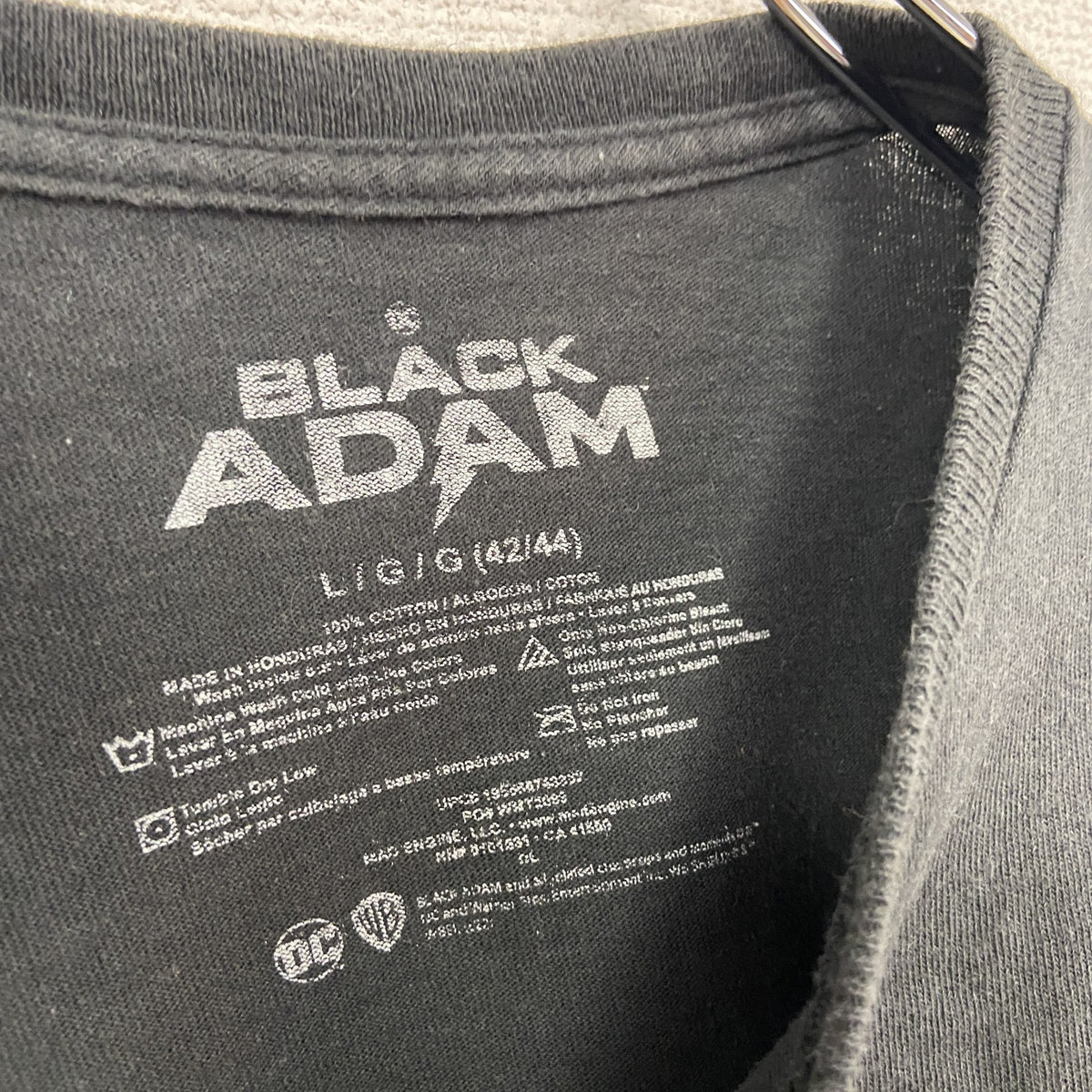 BLACK ADAM　ブラックアダム　半袖プリントTシャツ　アメリカンコミックT　黒　ブラック　Lサイズ　古着