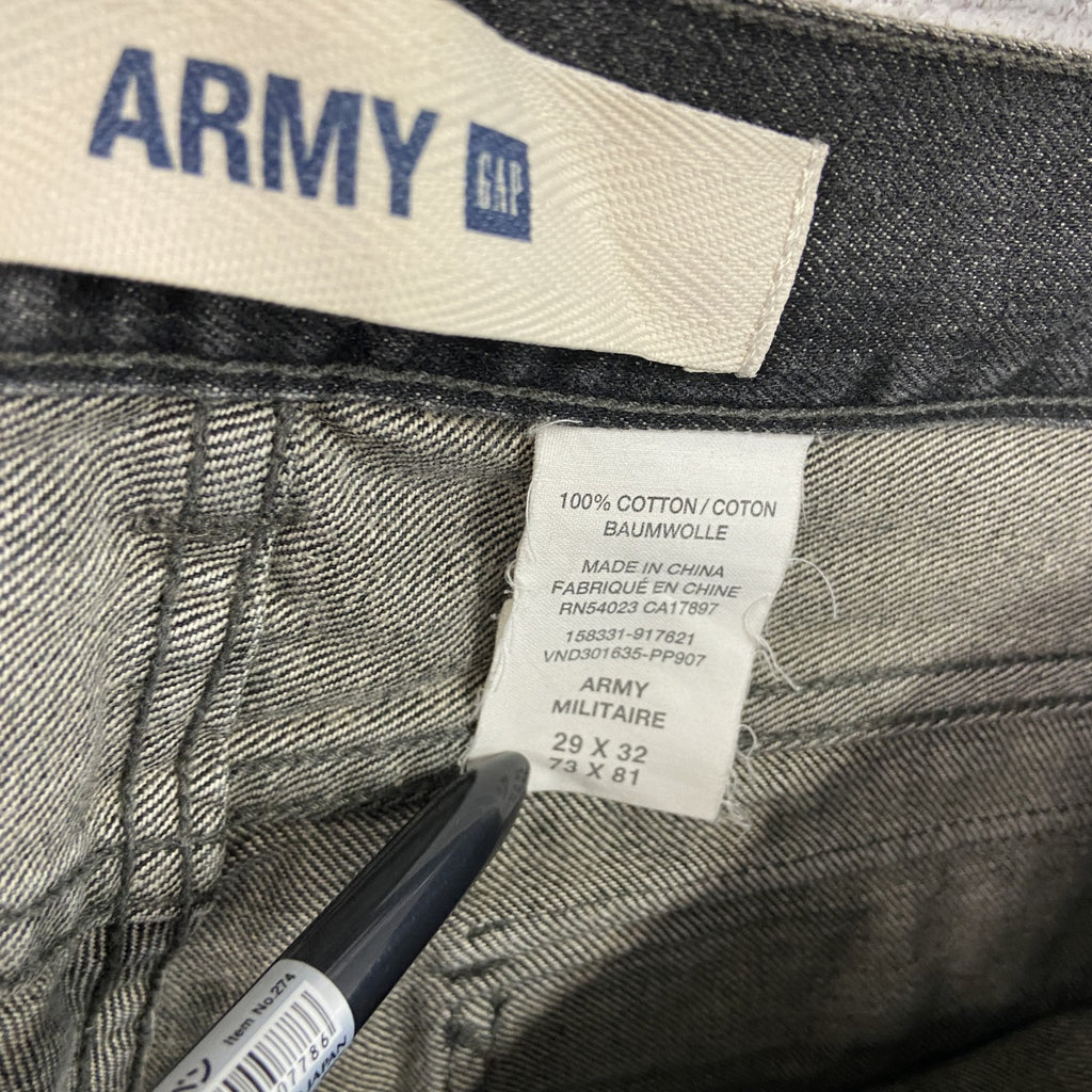 GAP ARMY　ギャップアーミー　デニムパンツ/ジーンズ　ジップフライ　ミリタリー　フェード　黒　ブラック　29サイズ　古着