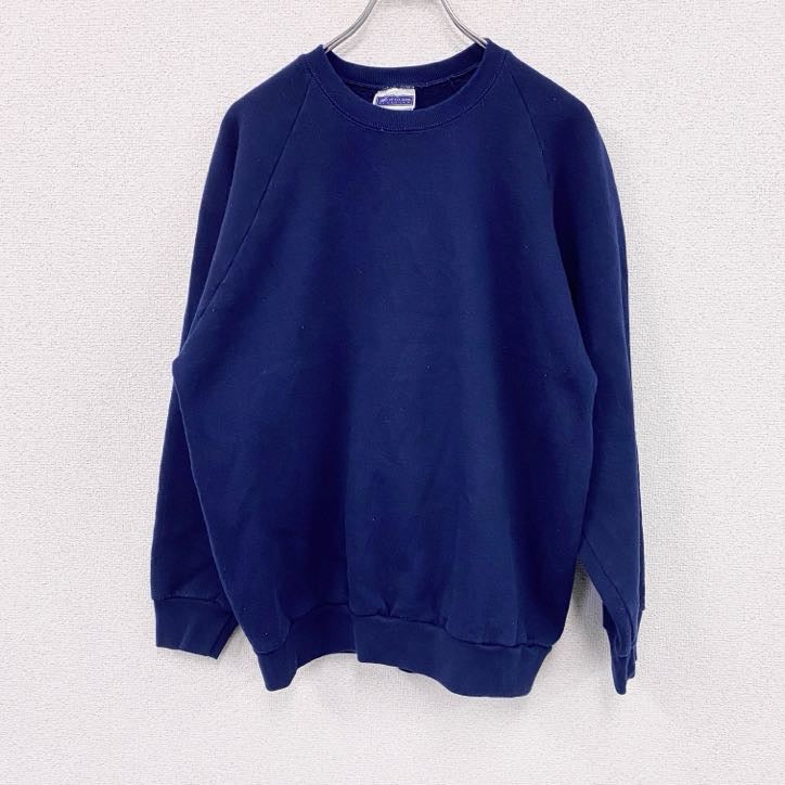 00s　FRUIT OF THE LOOM　フルーツオブザルーム　スウェット/トレーナー　ラグランスリーブ　ヴィンテージ　紺　ネイビー　Lサイズ　古着