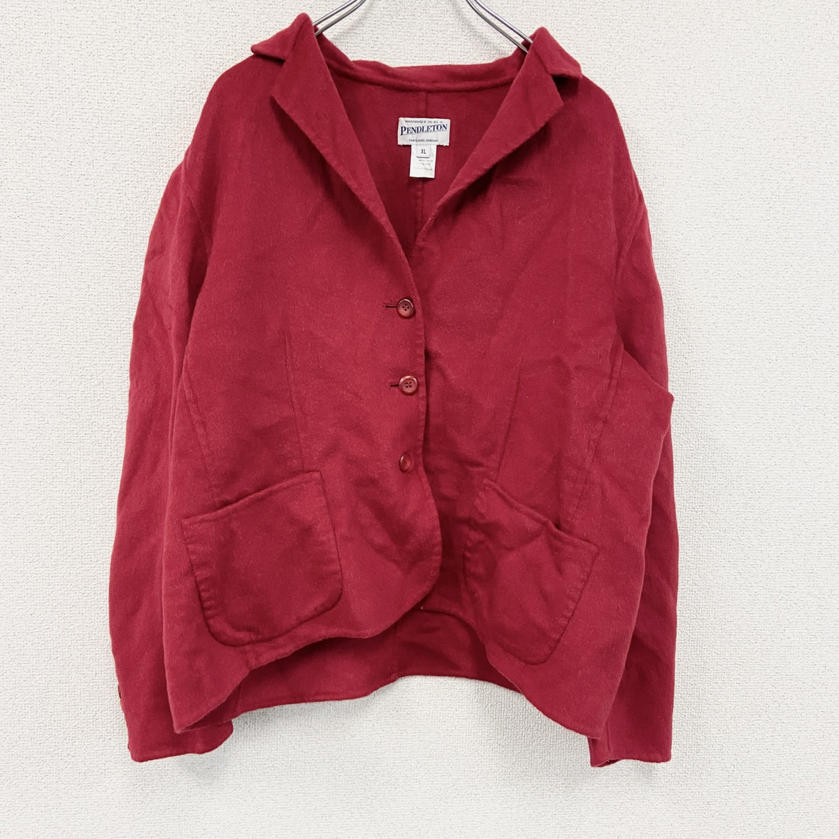 ～00s　PENDLETON　ペンドルトン　ウールテーラードジャケット　ヴィンテージ　赤　レッド　XLサイズ　古着