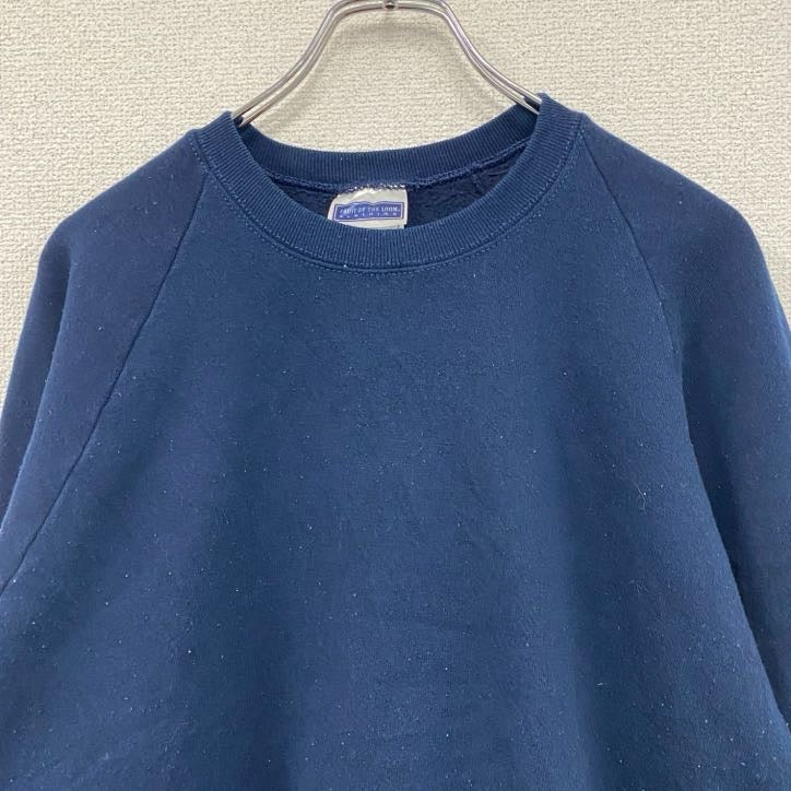 00s　FRUIT OF THE LOOM　フルーツオブザルーム　スウェット/トレーナー　ラグランスリーブ　ヴィンテージ　紺　ネイビー　Lサイズ　古着