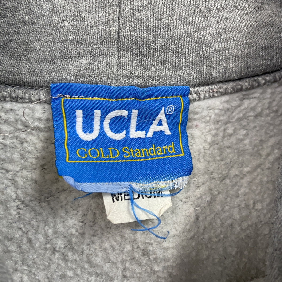 90s　UCLA　スウェットパーカー/フーディー　カレッジロゴ　ヴィンテージ　灰色　グレー　Mサイズ　古着　