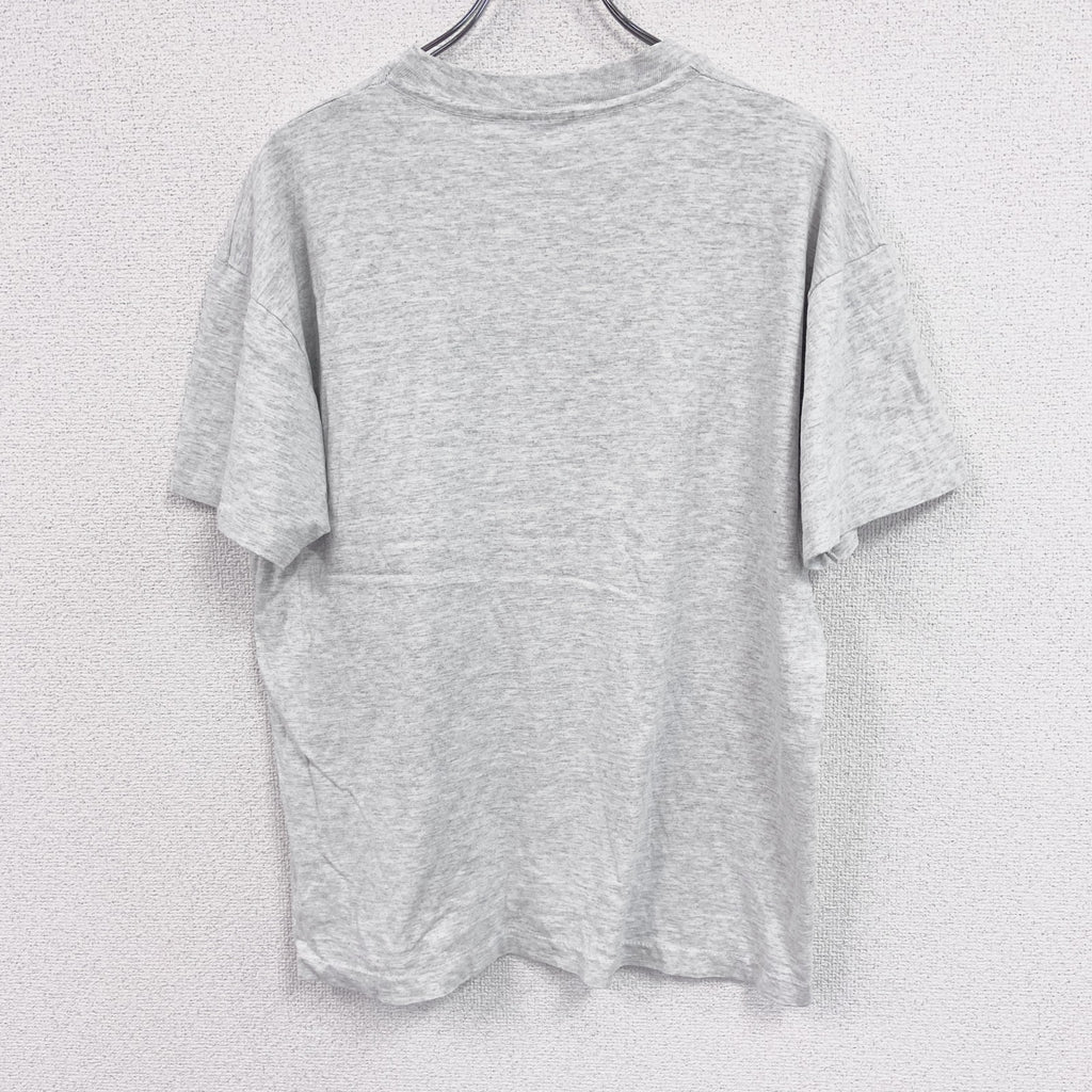 90s　SANSEGAL　半袖プリントTシャツ　ヴィンテージ　シングルステッチ　霜降りグレー　Lサイズ　古着