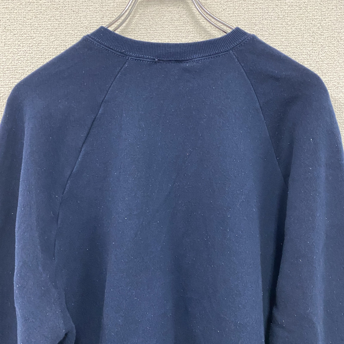 00s　FRUIT OF THE LOOM　フルーツオブザルーム　スウェット/トレーナー　ラグランスリーブ　ヴィンテージ　紺　ネイビー　Lサイズ　古着