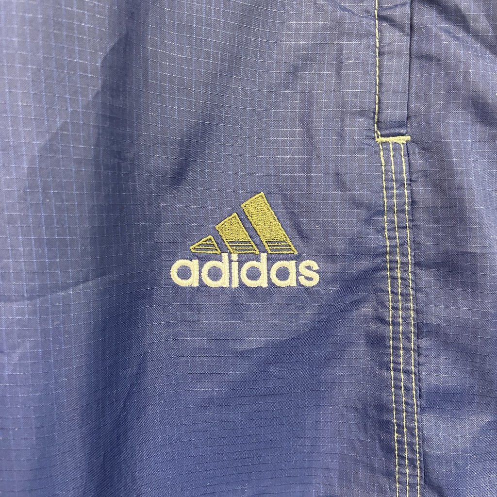 90s　adidas　アディダス　トラックパンツ/ジャージパンツ　リップストップ　パフォーマンスロゴ　ヴィンテージ　紺　ネイビー　Mサイズ　古着