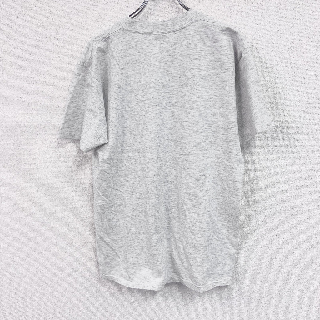 90s　GILDAN　ギルダン　半袖プリントTシャツ　シングルステッチ　霜降りグレー　Lサイズ　　ヴィンテージ　古着