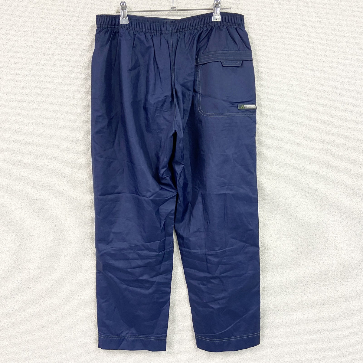 90s　adidas　アディダス　トラックパンツ/ジャージパンツ　リップストップ　パフォーマンスロゴ　ヴィンテージ　紺　ネイビー　Mサイズ　古着