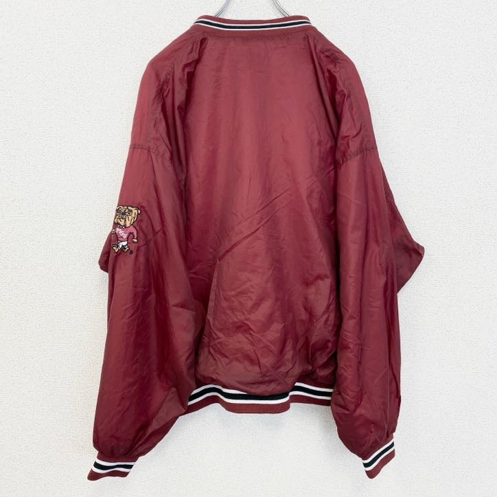 LOCKER LINE　長袖Vネックカレッジナイロンプルオーバー　ミシシッピ大学　ワインレッド　Lサイズ　古着