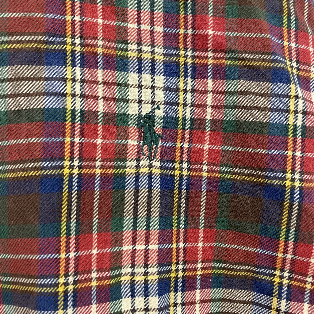 RALPH LAUREN　ラルフローレン　長袖ボタンダウンシャツ　チェック柄　赤　レッド　Lサイズ　古着