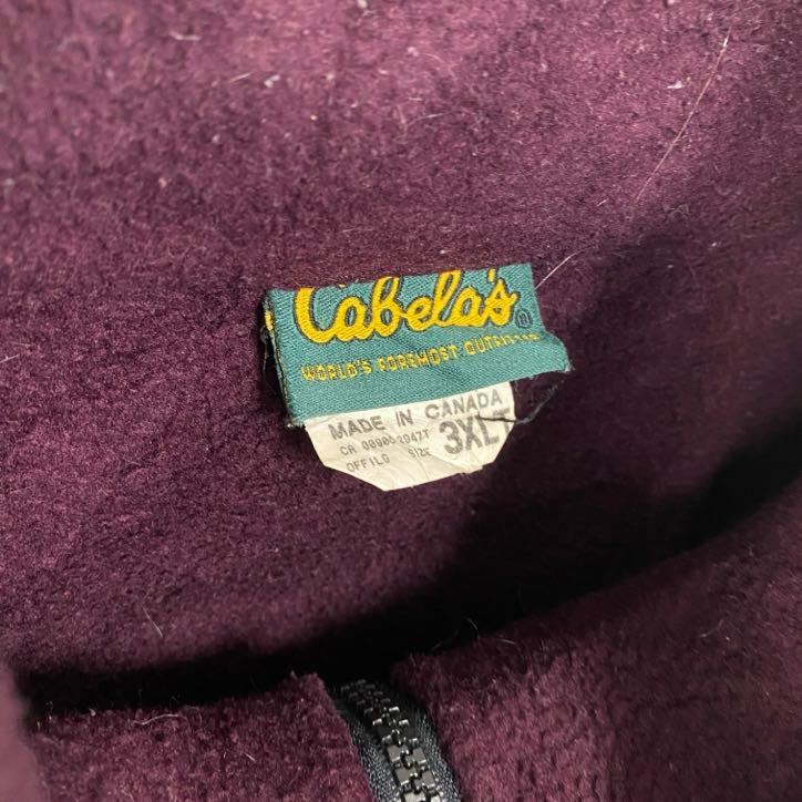 Cabela’ｓ　カベラス　フルジップフリースジャケット/ボアジャケット　ボルドー　3XLTサイズ　古着
