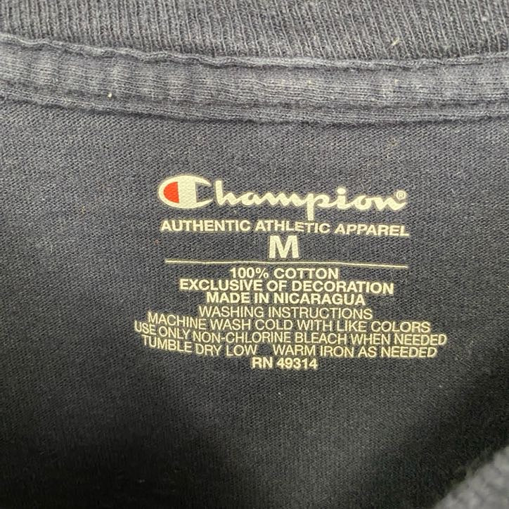 Champion　チャンピオン　半袖プリントTシャツ　ノートルダム　バスケットボール　ネイビー　紺　Mサイズ　古着