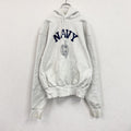 90s　U.S. NAVAL ACADEMY STORE　スウェットパーカー/フーディー　NAVY　霜降りグレー ヴィンテージ トレーナー スウェットトップス フード付き 古着