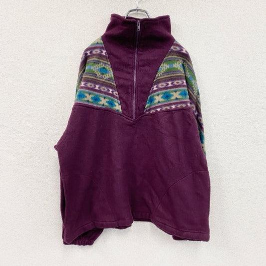 BLAZER　ハーフジップフリースプルオーバー　総柄　紫　パープル　Lサイズ