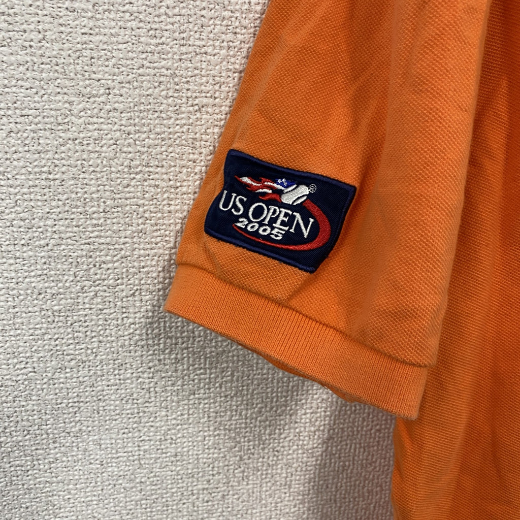 POLO by Ralph Lauren　ラルフローレン　US OPEN 2005　半袖ポロシャツ　刺繍ロゴ　オレンジ　Lサイズ　古着