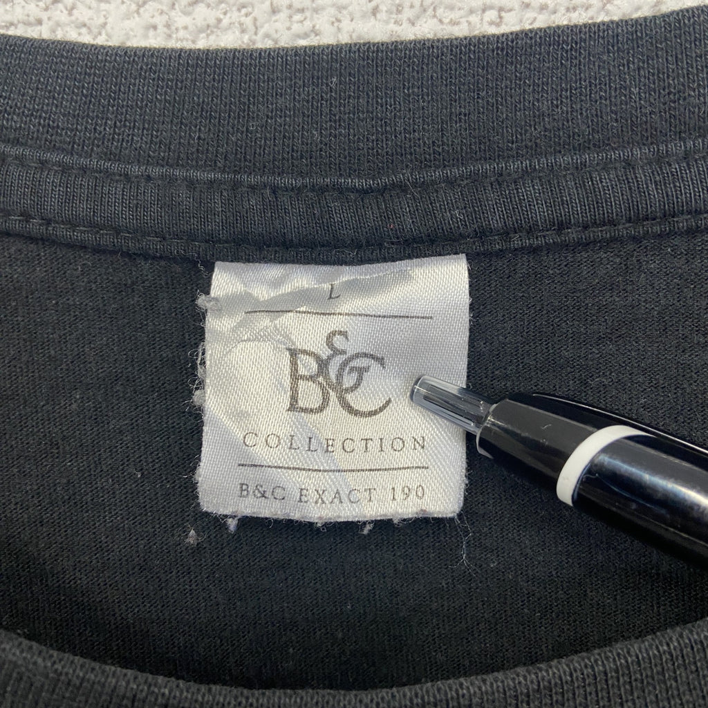 B&C ビー&シー　半袖プリントTシャツ　SUUPOR SINGLE MOMS　クルーネック　レトロ　Lサイズ　古着