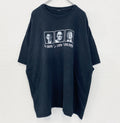 古着 used　ノーブランド　半袖デザインプリントTシャツ　アメリカ大統領　ビッグT　黒　レトロ　クルーネック　2XLサイズ