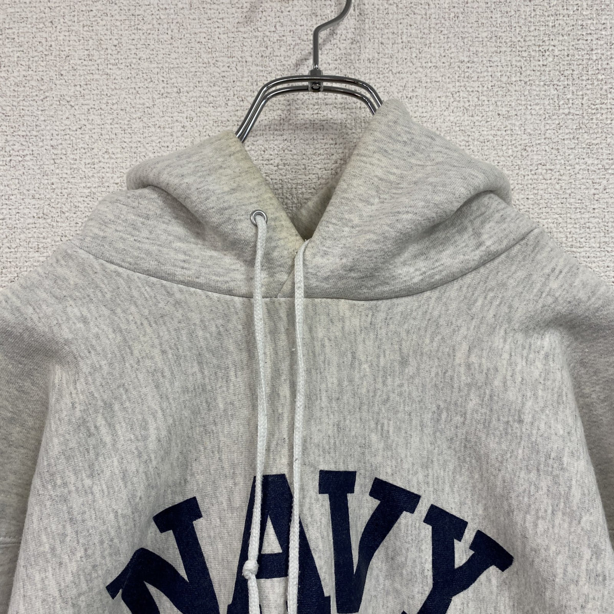 90s　U.S. NAVAL ACADEMY STORE　スウェットパーカー/フーディー　NAVY　霜降りグレー ヴィンテージ トレーナー スウェットトップス フード付き 古着