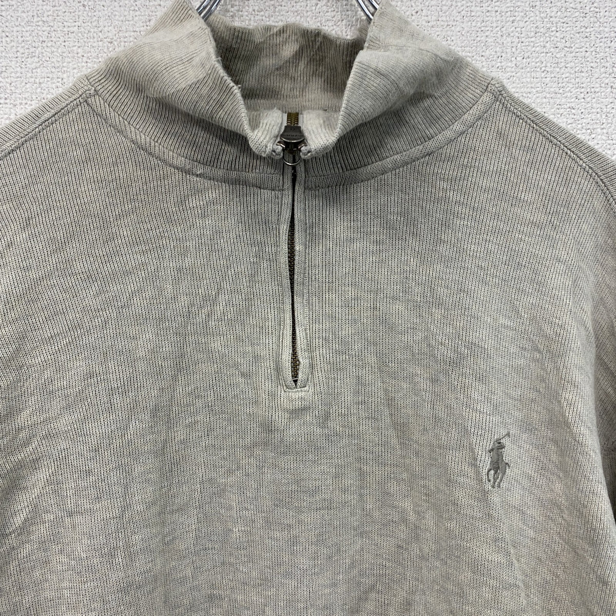 Polo by Ralph Lauren　ラルフローレン　ハーフジップスウェット　灰色　グレー　LLサイズ　古着