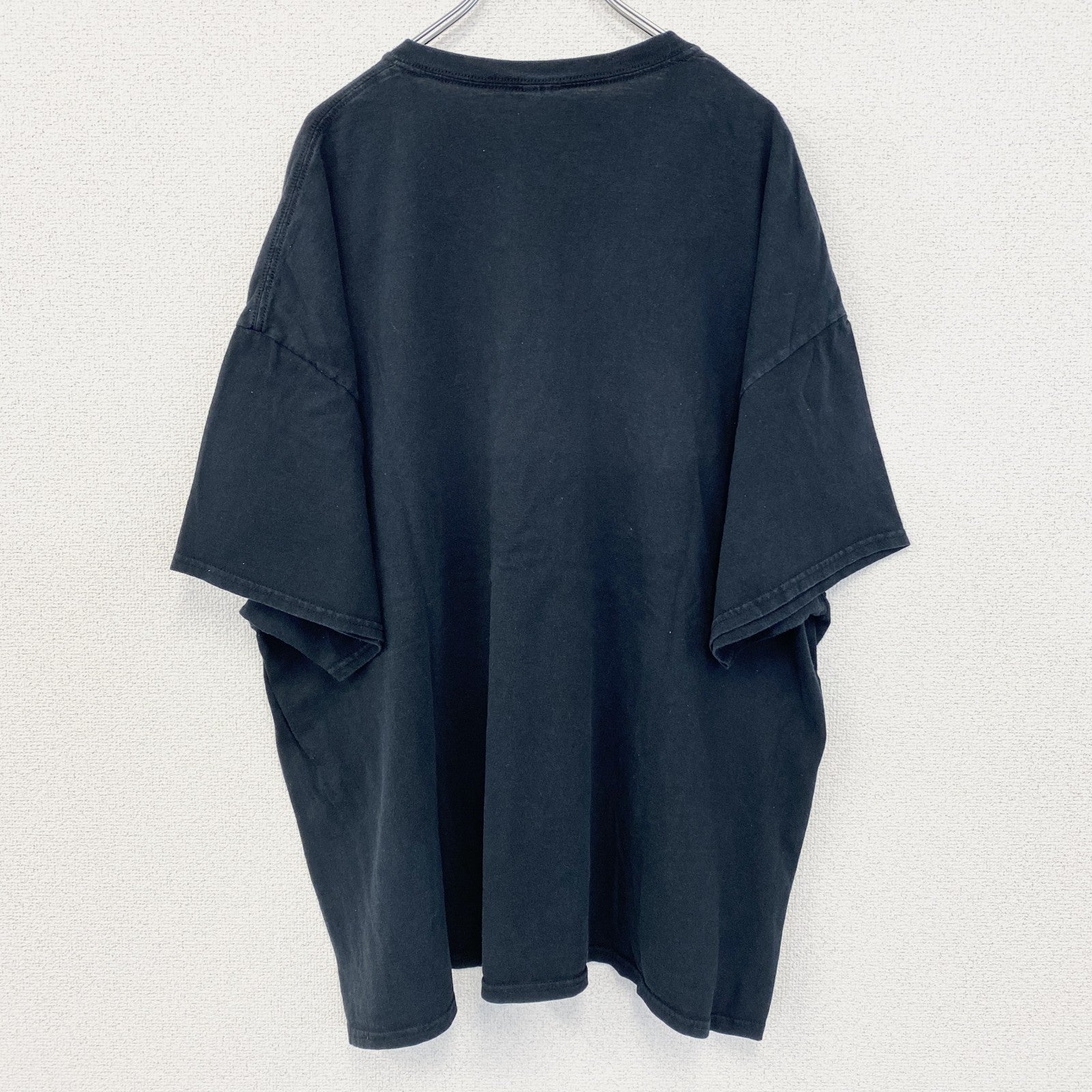 古着 used　ノーブランド　半袖デザインプリントTシャツ　アメリカ大統領　ビッグT　黒　レトロ　クルーネック　2XLサイズ