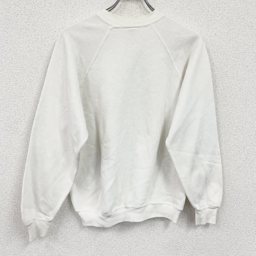 80s～　Crazy Shirts　クレイジーシャツ　スウェット/トレーナー　ラグランスリーブ　ヴィンテージ　白　ホワイト　Mサイズ スウェットトップス メンズ コットン 古着