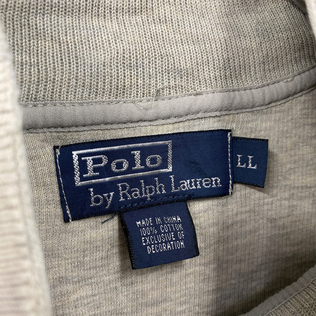 Polo by Ralph Lauren　ラルフローレン　ハーフジップスウェット　灰色　グレー　LLサイズ　古着