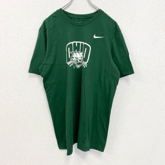 古着 used　NIKE　ナイキ　半袖カレッジプリントTシャツ　オハイオボブキャッツ　大学　バスケットボール　緑　Lサイズ